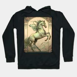 Vintage Art Nouveau Alphonse Mucha Inspired Horse Design Hoodie